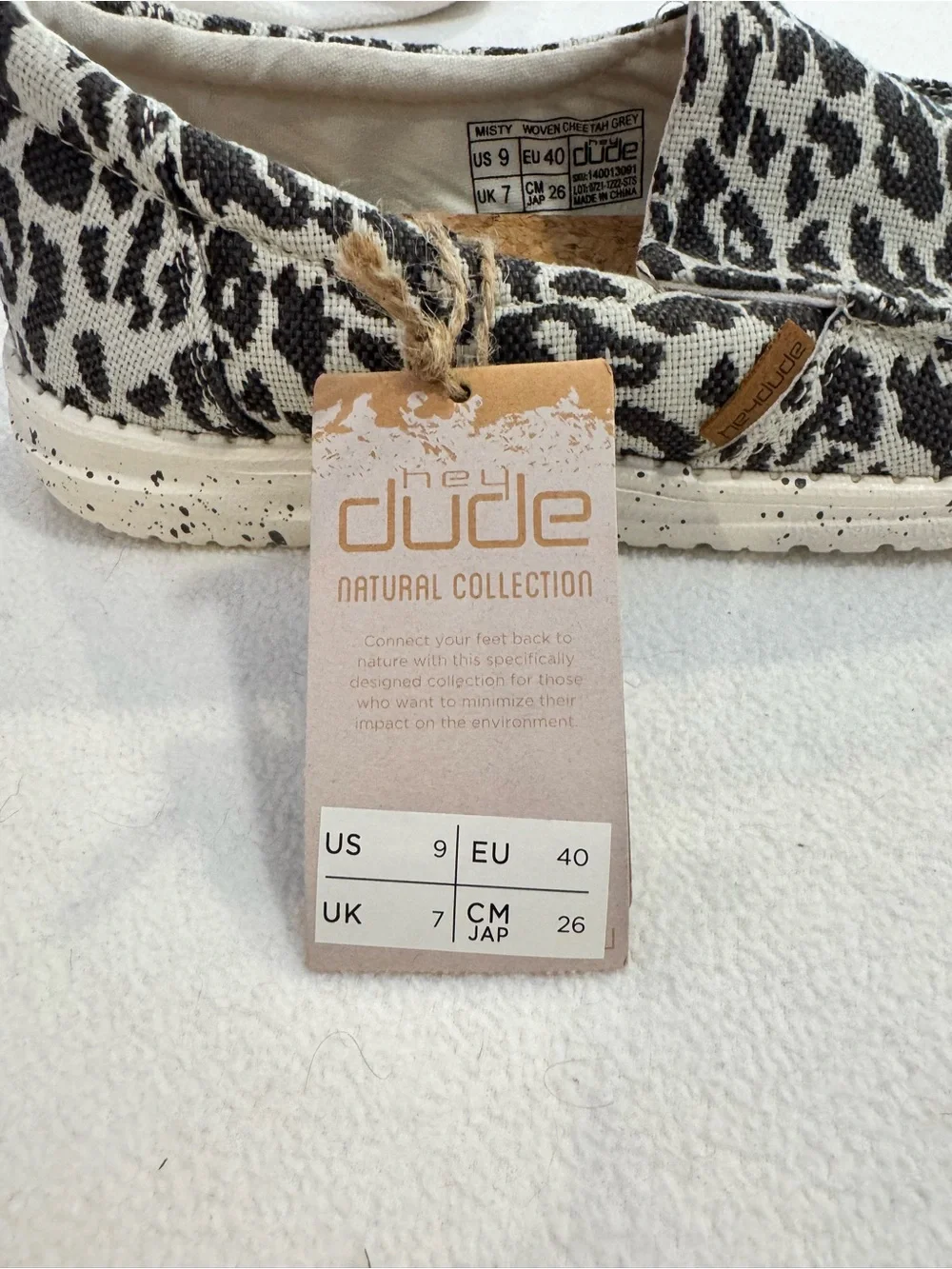 Hey Dude Dark Grey & White Cheetah Print Slip-Ons - Picture 7 of 7